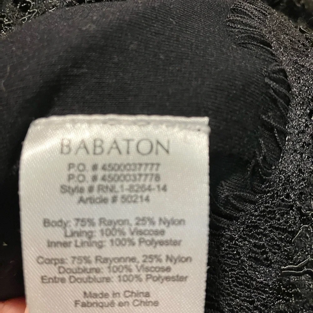 Babaton Aritzia Tobias Black Eyelash Lace V-Neck Sheath Mini Dress Size 4‎ - Picture 10 of 15